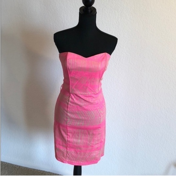 H&M Dresses & Skirts - H&M neon and tan mini dress